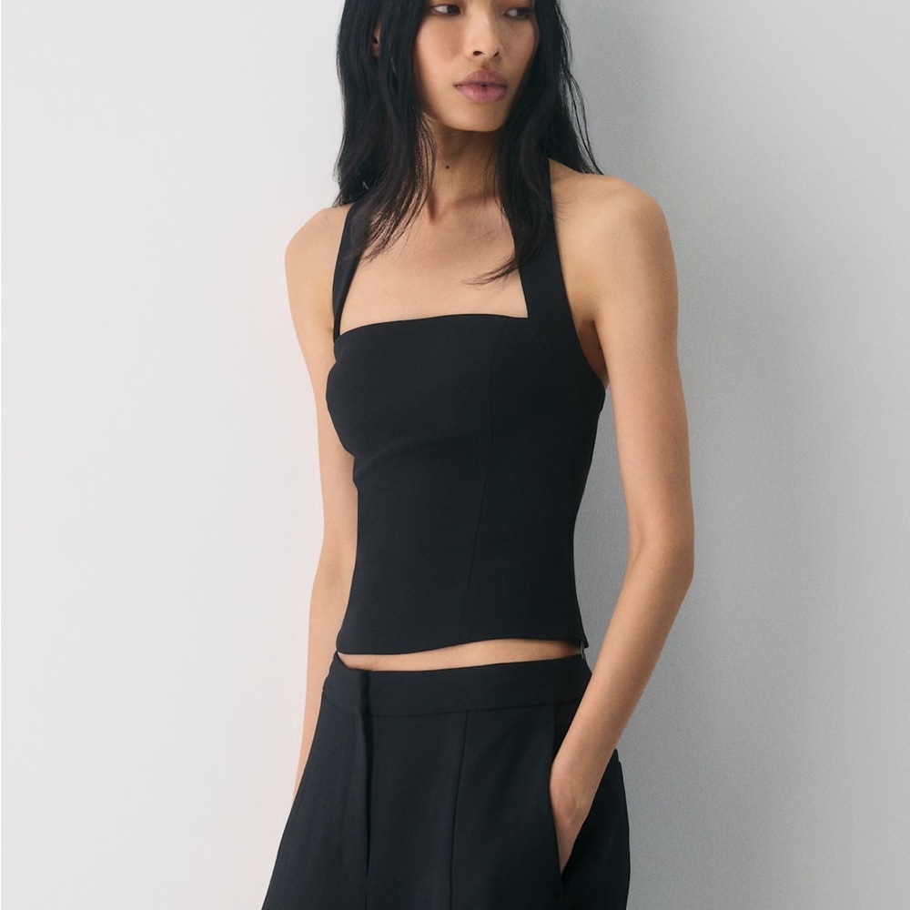 Aritzia Black Halter Top